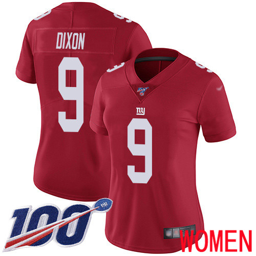 Women New York Giants #9 Riley Dixon Red Limited Red Inverted Legend 100th Season Football NFL Jersey